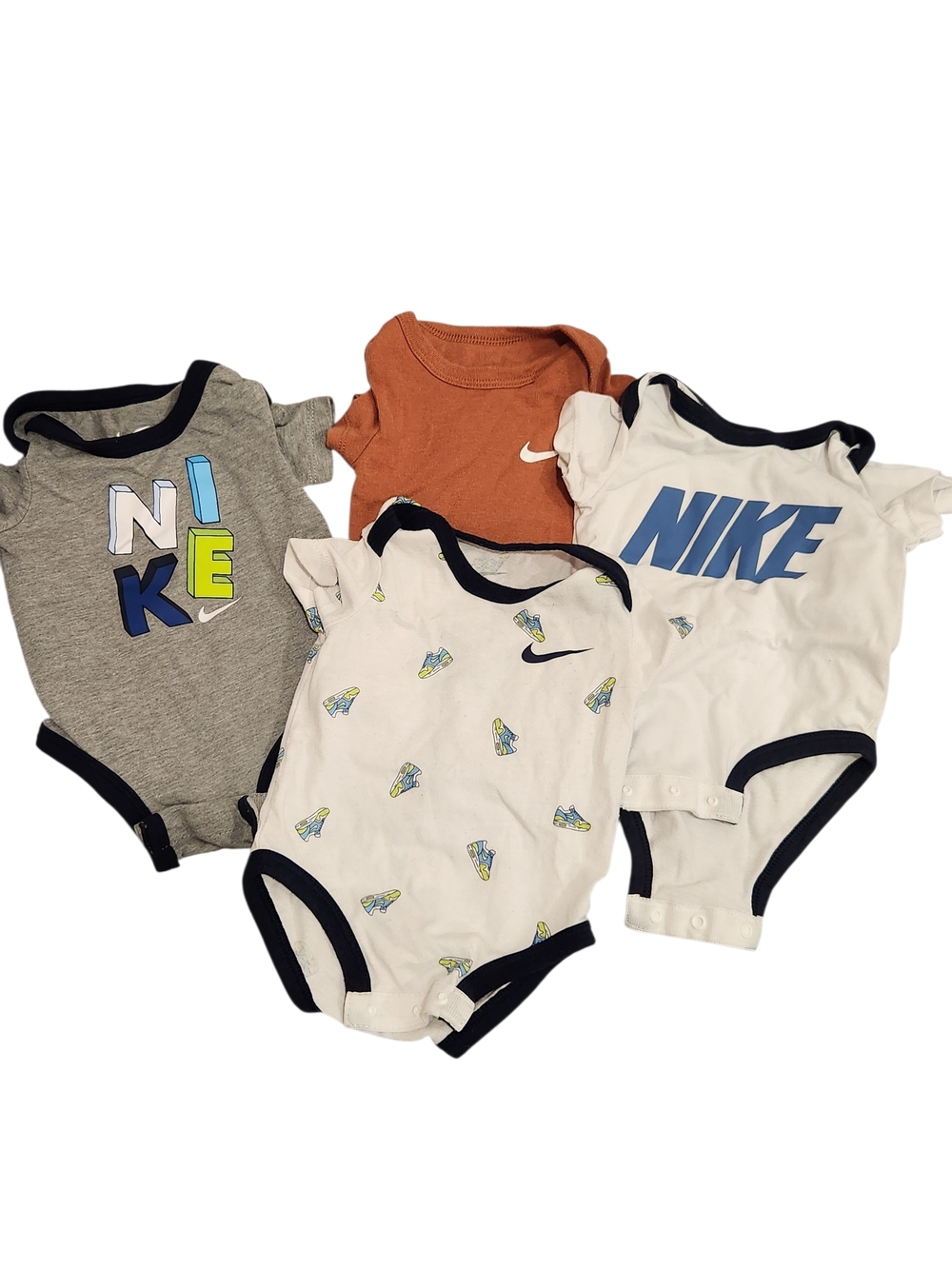 0-3 Month 4 Nike BUNDLE Baby One-Piece Bodysuit Sets